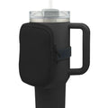 Kriklar Water Bottle Pouch for Stanley Quencher Adventure 40oz & Stanley IceFlow 20oz 30oz Stanley Cup Bag for Women Stanley Tumbler Pocket for Gym Walking Running Sports Accessories (Black)