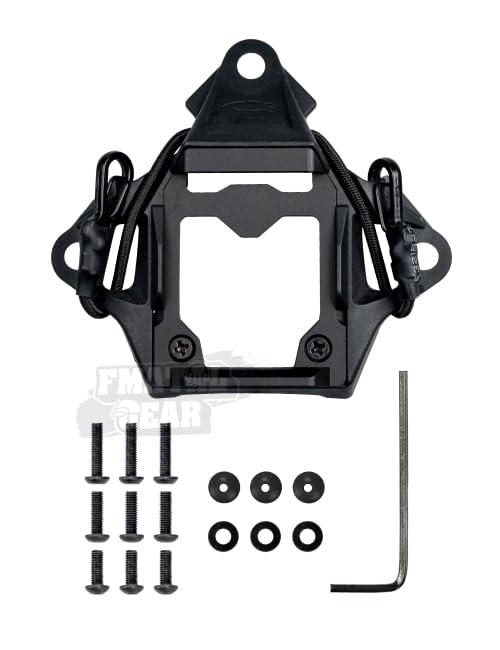FMATAL GEAR FMA Tactical Helmet NVG Mount Modular Bungee Shroud Sports Camera Bracket Base | for Dummy NVG Sports Camera | Paintball | Airsoft Helmet Accessories (BK)