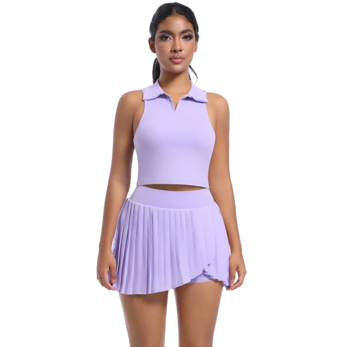 2 PCS Women's Yoga Gym Set Bra & Skirt