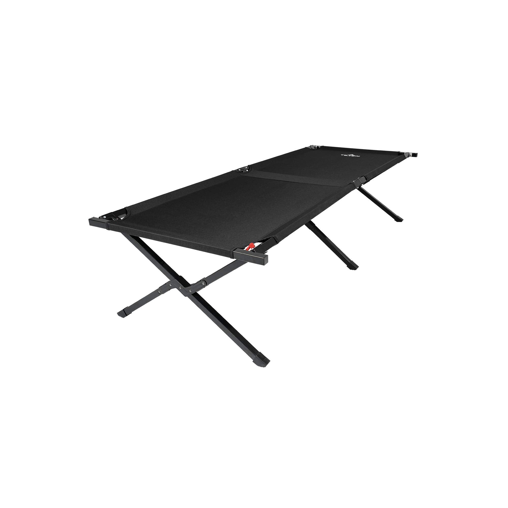 TETON Sports Camping Cot with Patented Pivot Arm - Folding Camping Cot for Car & Tent Camping - Durable Canvas Sleeping Cot - Portable Camping Accessory - 75.5" x 25" - Adventurer
