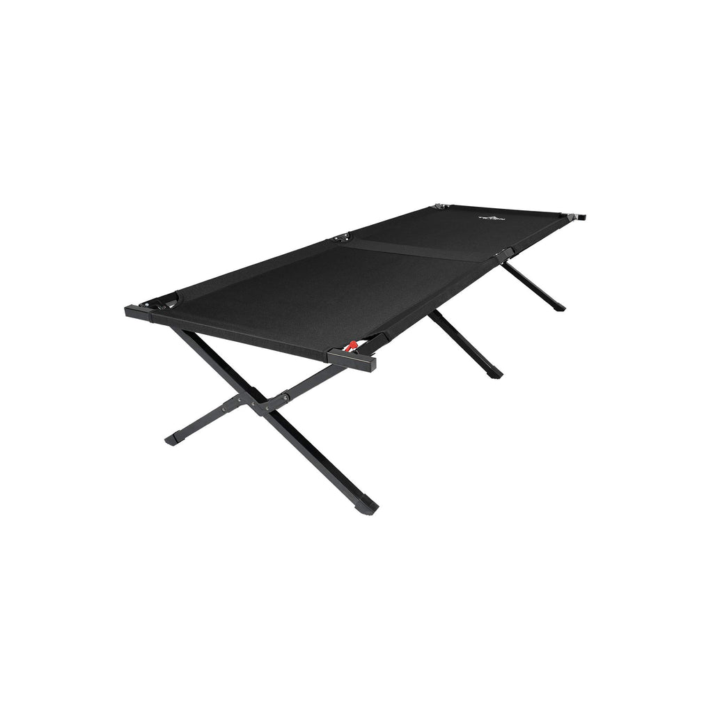 TETON Sports Camping Cot with Patented Pivot Arm - Folding Camping Cot for Car & Tent Camping - Durable Canvas Sleeping Cot - Portable Camping Accessory - 75.5" x 25" - Adventurer